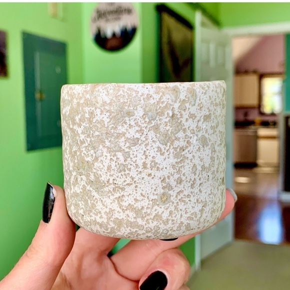 Textured Stone Grey Mini Planter Pot Home Decor Accent Display - Picture 2 of 6